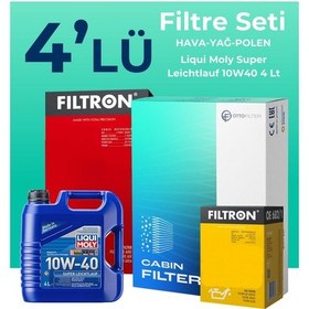 Resim Filtron Fiat Stilo 1.6 Filtre Bakım Seti Liqui Moly Motor Yağlı (2001-2008) 4 Lü - 