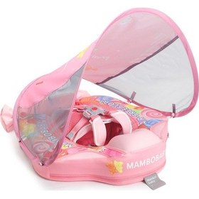 Resim Mambobaby Yüzme Simidi - Pink Candy, Emniyetli, Gölgelikli Ve Ayak Destekli 