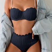 Resim Avrupa ve Amerika Kabuğu Sıcak Satış Bikini Mayo Kadınlar için, Çift Omuz Askılı İki Parça Set, Karın Kapsar, Seksi ve Tatil için Uygun 