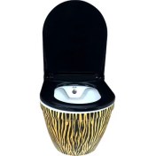 Resim Turkuaz Pure Tıger Gold Zebra Asma Klozet WH-796+SOFT Kapak 