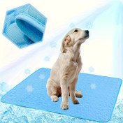 Resim 1 adet Kedi ve Köpek Soğutma Buz Sliky Fiber Kumaş Mat, Taşınabilir Yaz Nefes Alabilen Yıkanabilir Evcil Hayvan Ped, Kendinden Soğutma Battaniye Yatağı Yataklar, Zeminler, Koltuklar için Uygun, İç/Dış Mekan Kullanımı 
