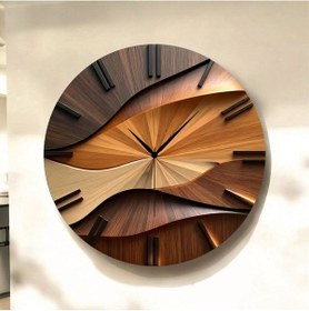 Resim Ahşap Renkli Baskı Desenli Sayılı Hediyelik Ahşap Sessiz Tablo Duvar Saati 73 Renkli 