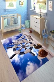 Resim Westa Kaymaz Tabanlı Yıkanabilir Antibakteriyel Dijital Baskı Çocuk Halısı, 80 x 300 CK-10047A-WST 