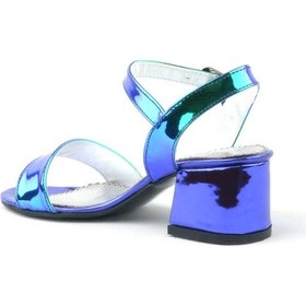 Resim Hapshoe Pony Hologram Mor-Yeşil Kalın Topuklu Kız Çocuk Abiye Ayakkabı - 26 Mor 