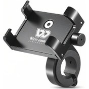 Resim Ranyeek Alüminyum Bisiklet Telefon Tutucu - Güçlü Sabitleme, 55-100mm Telefonlar İçin, 22.2-31.8mm Saplar, Type A Siyah 