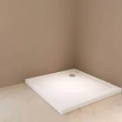Resim Özel Duş Özelduş 100*100 cm Kare Flat Akrilik Duş Teknesi H 6,5 Cm.. 
