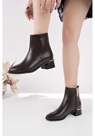 Resim Nesilshoes Nesil Shoes Mddm 9711 Kahve Topuklu Kadın Bot 