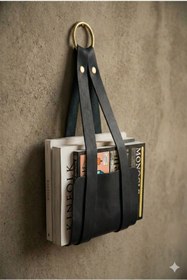 Resim Furminator Dekoratif Deri Gazetelik ve Kitaplık Düzenleyici Duvar Askısı - siyah Renk 