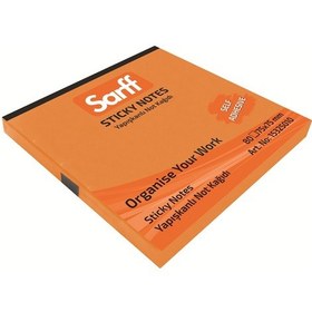 Resim Sarff 75 x 75 MM Fosforlu Turuncu Not Kağıdı 80 yp 