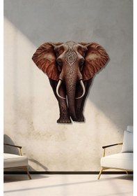 Resim Kızıl Fil Renkli Metal Tablo 