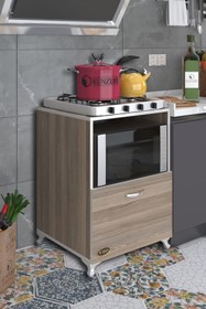 Resim Kenzlife Ocak Dolabı Ayşe Crd 85*60*57 Mutfak Modül Mini Fırın Mikrodalga Banyo Ofis Modül 