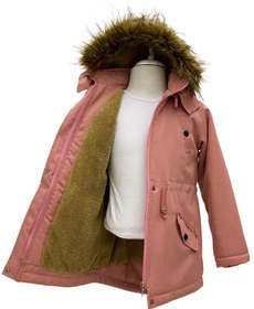 Resim Jannock Unisex Kışlık Kanvas Kumaş Büzmeli Içi Kürk Çocuk Kapüşonlu Kaban Mont 