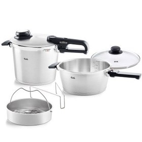 Resim Fissler Vitavit Premium Mat 6+3,5 Litre Düdüklü Tencere Set 