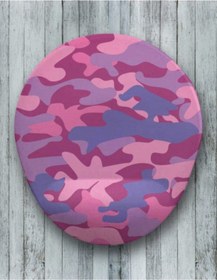 Resim Pembe Kamuflaj Oval Bilek Destekli Mouse Pad Mousepad 
