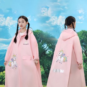 Resim 1 adet Karikatür Çocuk Yağmurluğu - Dayanıklı EVA Malzeme, Ekstra Büyük Sırt Çantası Cebi ile Bol Kesim, Hafif ve Nefes Alabilir, Okul, Yürüyüş, Bisiklet için - Tüm Mevsimler için Açık Hava Oyun Giyimi, Erkek ve Kız Çocukları için, Yürüyüş Ekipmanı, Eğlenceli Tasarım, Fermuarlı Cep Detayları 