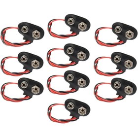 Resim Daix 9 Volt Pil Başlığı 9v Pil Yuvası Pil Yatağı 10 Adet 
