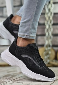 Resim Riccon Siyah Beyaz Erkek Sneaker 0012157-Siyah 