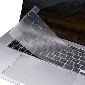 Resim MacBook Pro 2019 16\ A2141 Touchbar ile Uyumlu Türkçe Q Klavye Slim Şeffaf Klavye Koruyucu Kılıf 