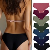 Resim 7 adet Kadın Dikişsiz Görünmez Yüksek Bel İç Çamaşırı - Yumuşak Nefes Alabilen Hızlı Kuruyan Minimalist Düz Renkler (Pembe, Yeşil, Mavi, Siyah) Günlük ve Aktif Giyim İçin, Yüksek Bel İç Çamaşırı, Pürüzsüz Dokulu 