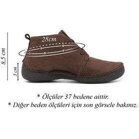 Resim Gönderir Gönderi R Kadın Açık Kahve Nubuk Bağcıklı Hakiki Deri Comfort Bot Dkzb02842661 Kahverengi 