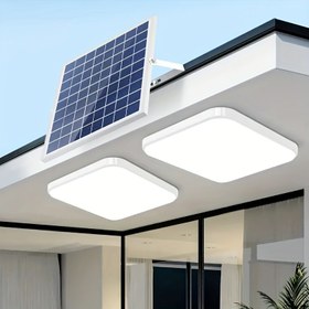 Resim Güneş Enerjili LED Tavan Lambası - Yüksek Performanslı, Ayarlanabilir İç/Dış Mekan Aydınlatması Uzaktan Kumanda ile, Cilalı Metal Kaplama, Kristal Vurguları, Mutfaklar, Yatak Odaları, Bahçeler ve Koridorlar için İdeal, Dış Mekanlar için Güneş Işıkları 