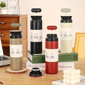 Resim 500ml/17oz Vakumlu Yalıtımlı Mat Termos - Sızdırmaz Kapaklı, İçecekleri Saatlerce Sıcak/Soya Koruyan, Kahve, Çay, Ofis, Spor Salonu, Kamp için Şık Seyahat Bardağı - Doğum Günü/Mezuniyet Hediyesi (500ml), Dayanıklı Paslanmaz Çelik 