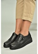 Resim Fox Shoes U555040503 Siyah Hakiki Deri Günlük Kadın Ayakkabı Siyah-hakiki Deri 