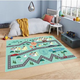 Resim FABBHOME Dijital Baskı Kaymaz Taban Makinede Yıkanabilir Çocuk Odası Halısı Bebek Odası Halısı 