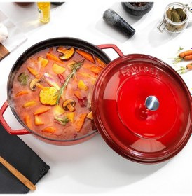 Resim Schafer Guss Chef Döküm Basık Tencere 28 Cm Kırmızı 