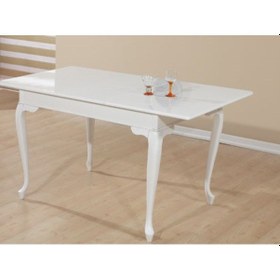 Resim Bengimobilya Masa Lüken Aslan Ayak Model Kayın Torna Iskelet. Parlak Beyaz Ren 