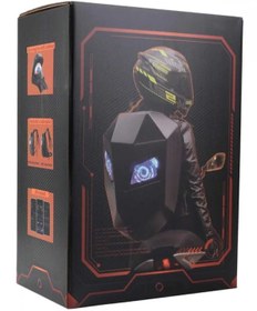 Resim Astakos Led Gözlü Motor Sırt Çantası, Ledli Sırt Çantası, Kask Taşıma Çantası Powerbank Hediyeli Large 
