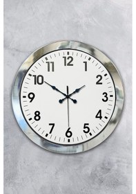 Resim 36 Cm Krom Metal Standart Duvar Saati Diğer 