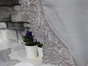 Resim Çeyiz Diyarı Gerdan Keten 3 Parça Yatak Odası Takımı Silver 