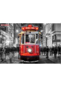 Resim Yapışkanlı Pano/İstanbul, Tramvay 33X48 Cm. 