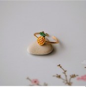 Resim Heppii Ananas Meyveli Ayarlanabilir Yüzük Eklem Yüzüğü 