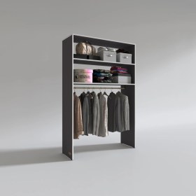 Resim Kenzlife giysi dolabı hayrettin 180*120*40 gri gardırop 