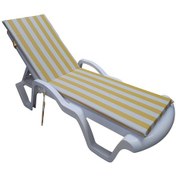 Resim Mirzademarket Şezlong Minderi Lüks Su Geçirmez Kumaş Fermuarlı -Sarı Krem 