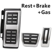 Resim Paslanmaz Çelik Araba Pedalları Vw Seat Leon 5f Mk3 2013-2019 Mk4 2020 - 2022 Lhd Golf Mk7 7 Vıı 2014-2021 Mt 