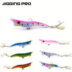 Resim Jigging Profesyonel Metal Maru Metal Karides Olta Takımı 13g 19g 28g 40g Metal Takımı Dönen Kuyruk Üçlü saç tokası Kaşık Tuzlu Su Balıkçılık Olta 