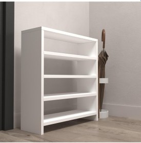 Resim Kenzlife Ayakkabılık Mısri Mat Beyaz Suntalam 065 060 20 Oniki Çift Ayakkabı Kapasitesi Arkalıksız Beyaz 