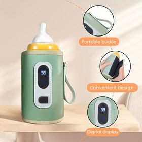 Resim 3 Renk Seçeneği, Dijital Ekranlı Taşınabilir Şişe Isıtıcısı, Ev ve Dış Mekan Taşınabilir Şişe İzolasyon Seti USB Isıtma, Sıcaklık Kontrolü, 5 Hızlı Evrensel Uyumluluk 