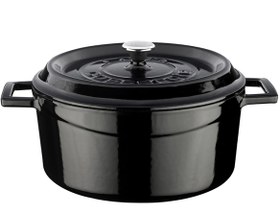 Resim Lava Döküm Yuvarlak Tencere Trendy Çap 24cm Kırmızı 