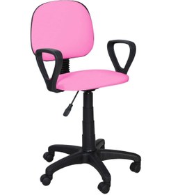 Resim ABC EV Pembe Kollu Bilgisayar Sekreter Ve Çalışma Sandalyesi Ofis Taburesi 