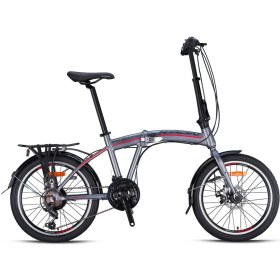 Resim Kron FD2100 Disk Fren 20 Jant Katlanır Bisiklet Antrasit-Kırmızı 