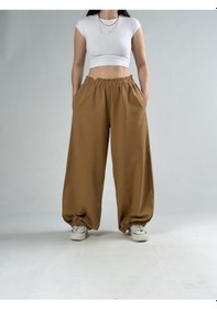 Resim Cocopelli Kahverengi Kadın Oversize Pantolon Coc3175 