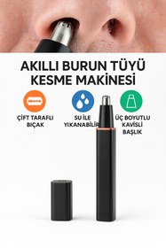 Resim qasul Akıllı Burun Kılı Kesme Makinesi – Su Geçirmez, Çift Taraflı Bıçak, Güçlü Mikro Motor Pilli 