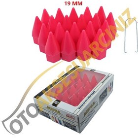 Resim A Kalite Mefsa Bijon Kapağı Sivri 19 Mm Pembe 20 Li Set 