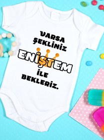 Resim Canestar Bebek Zıbın Çıtçıtlı Body Varsa Şekliniz Eniştem İle Bekleriz! 