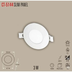 Resim Cata CT-5144 3W Slim Panel Günışığı 