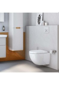 Resim VitrA Sento Rim-ex Beyaz Kanalsız Asma Klozet, Gömme Rezervuar Tam Set 800-2027 Beyaz 